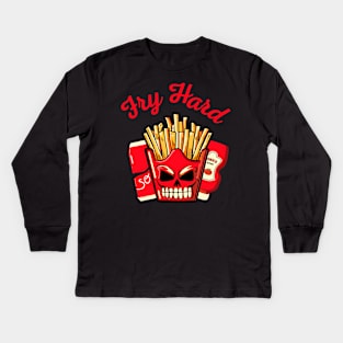 Fry Hard Kids Long Sleeve T-Shirt